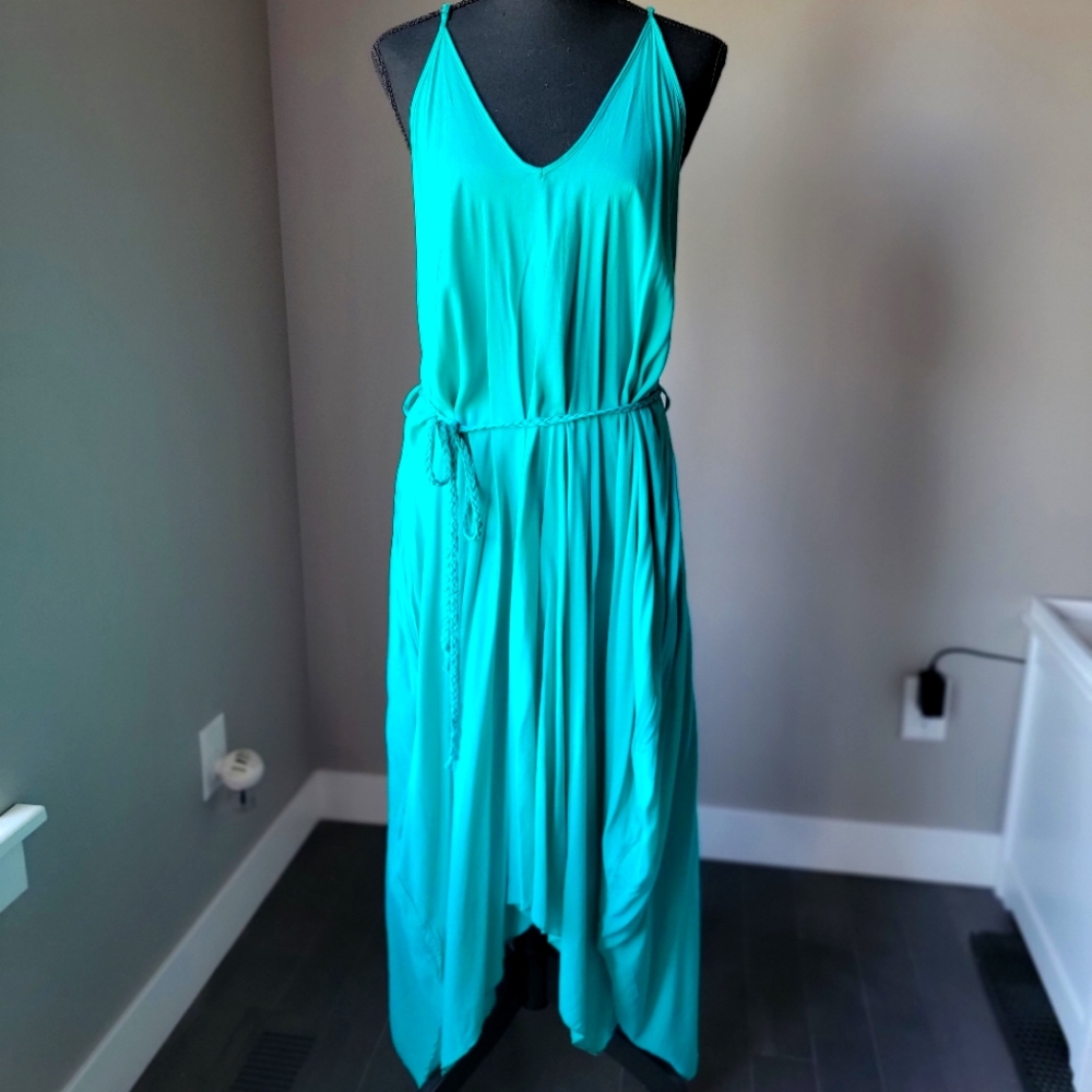 Elan asymmetrical dress, teal, medium